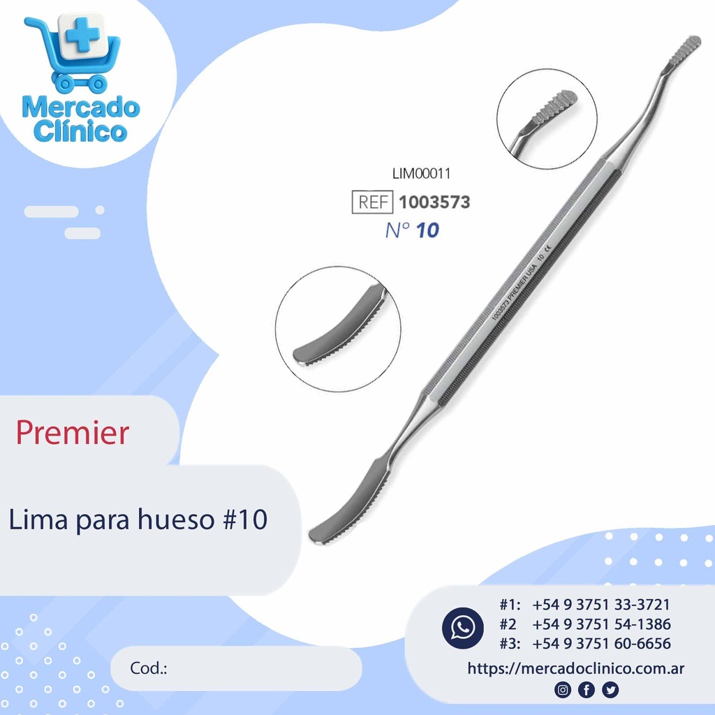 Lima para hueso N°10 - Premier