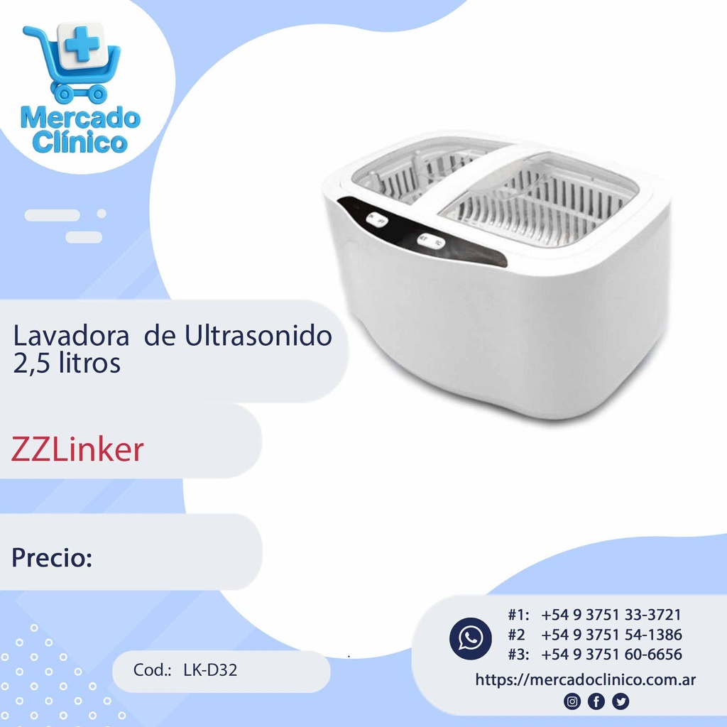 Lavadora Ultrasonido 2.5 Lts. - ZZLinker