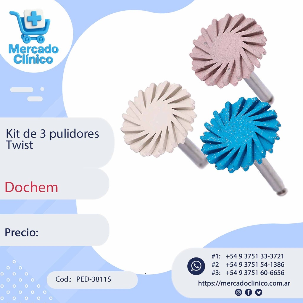 Kit de 3 pulidores Twist - Dochem