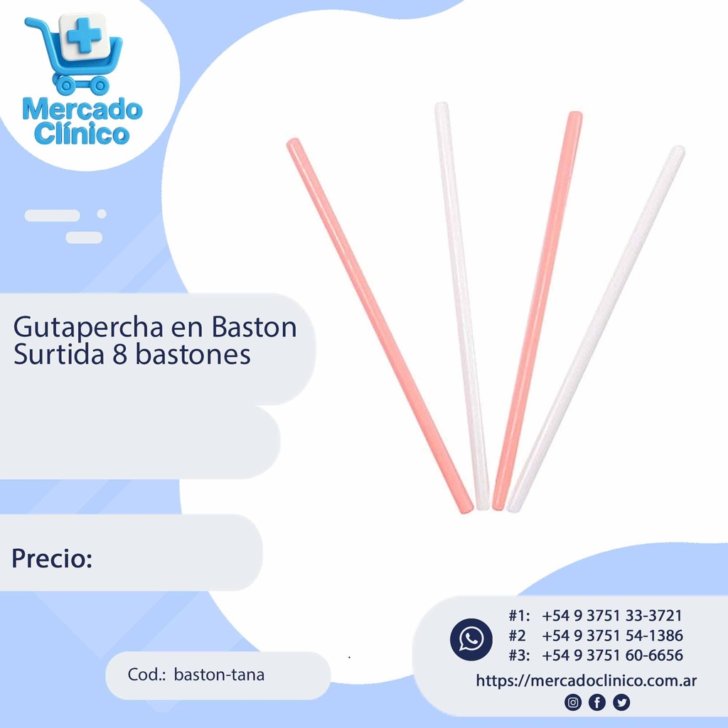 Baston de gutapercha - surtida - 8 Bastones