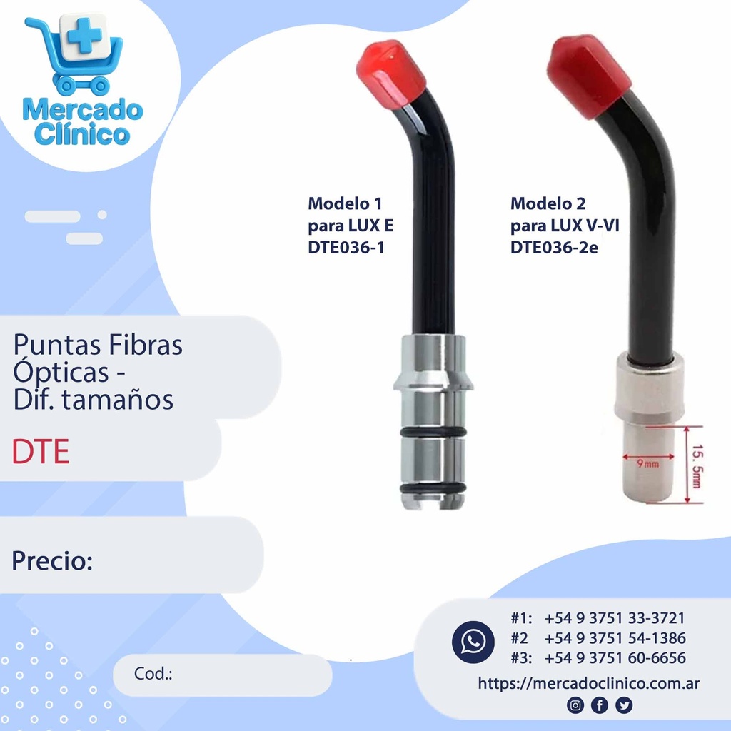 Puntas Fibras  Ópticas -  Dif. tamaños - DTE