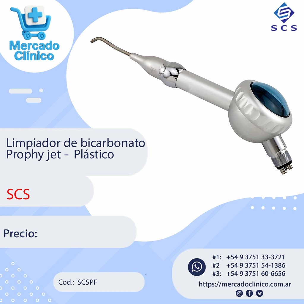 Limpiador de  Bicarbonato  - prophy jet - plástico - SCS