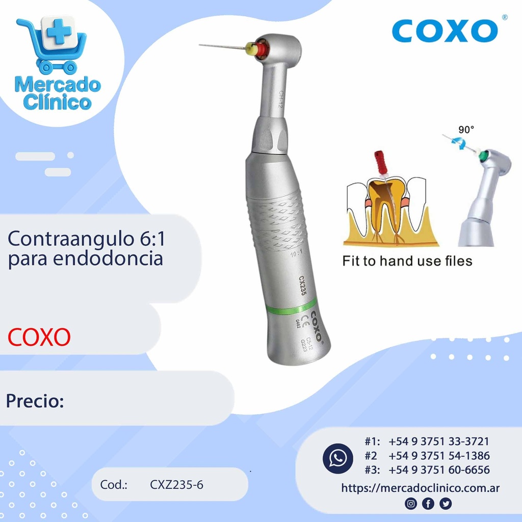Contraangulo 6:1 para endodoncia - CXZ235-6 - Coxo