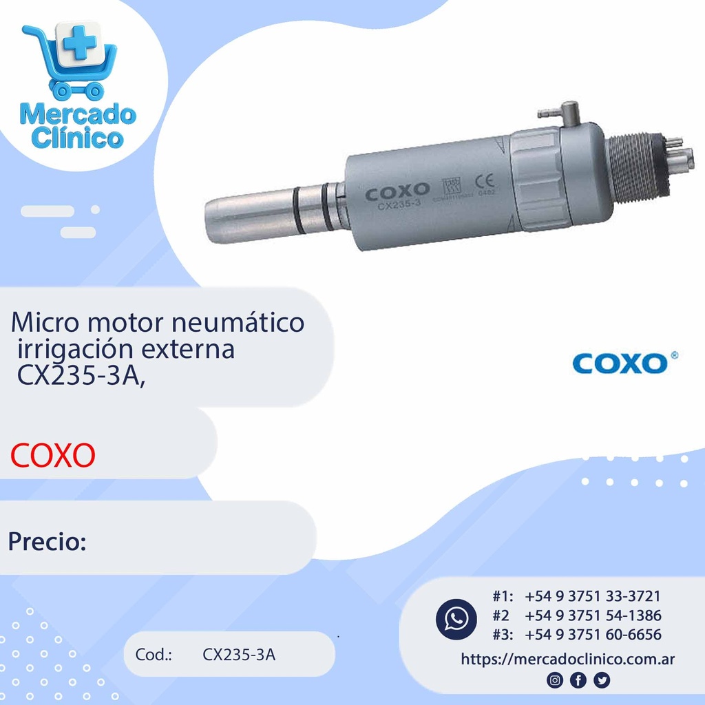 Micro motor neumático  irrigación externa  CX235-3A - Coxo