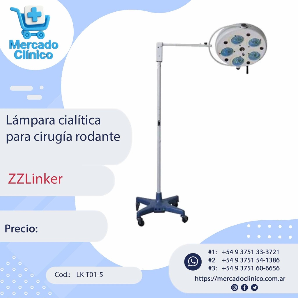 Lámpara cialítica para cirugía rodante - ZZLinker