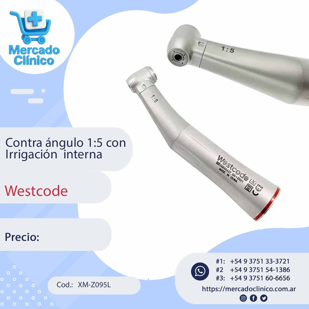 Contra ángulo 1:5 con Irrigación  interna - Westcode