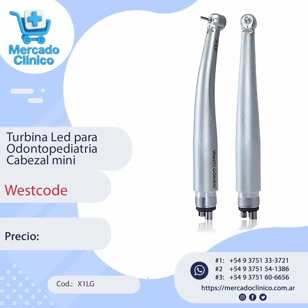 Turbina Led para  Odontopediatria  Cabezal mini - Westcode