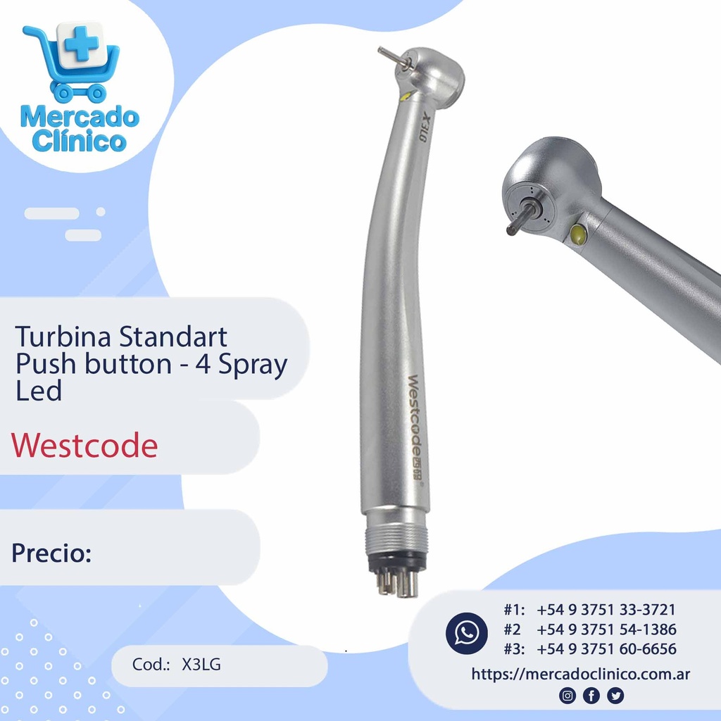 Turbina Standart  Push button - 4 Spray Led  - Westcode