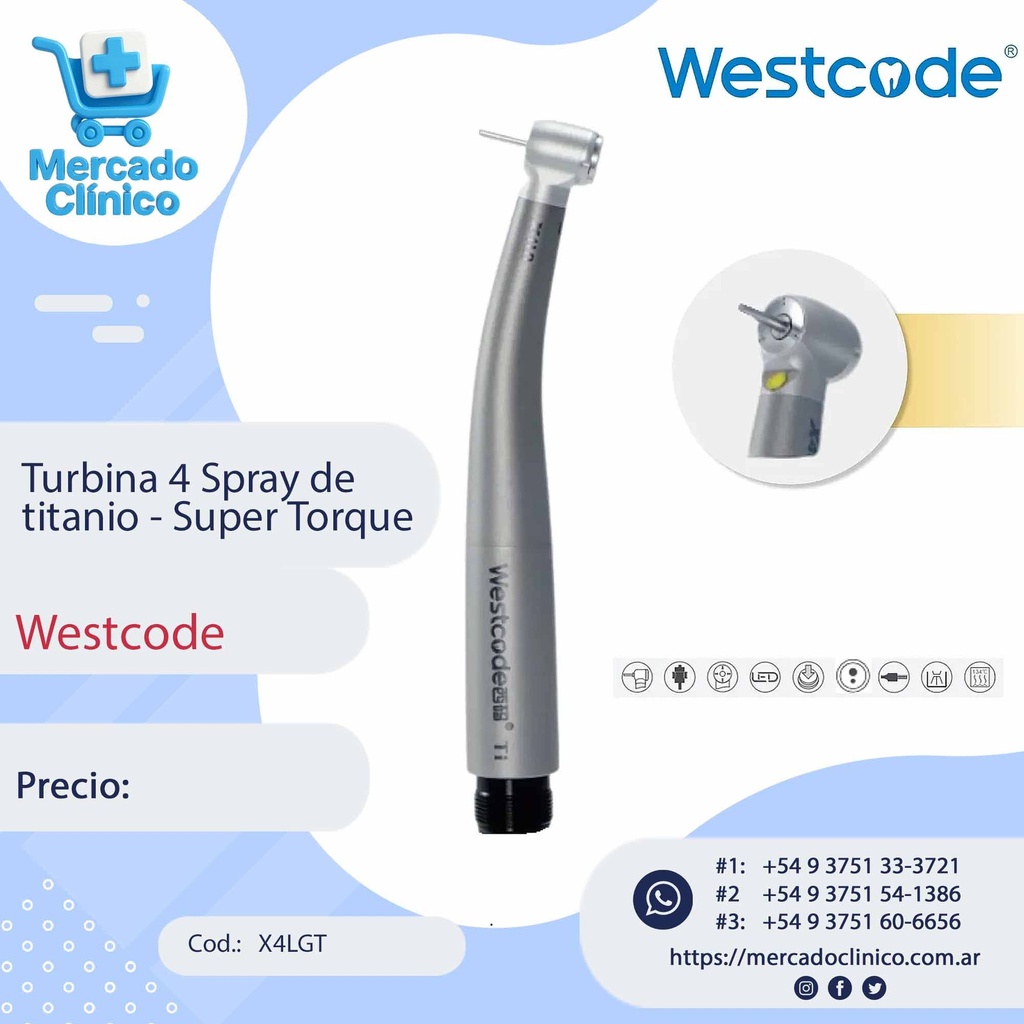Turbina 4 Spray de titanio - Super Torque - Westcode