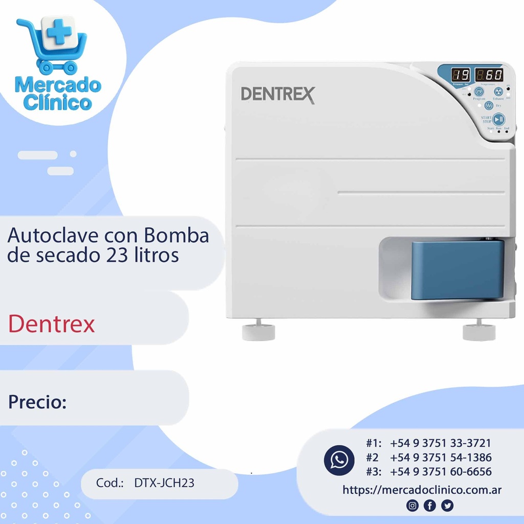 Autoclave CON Bomba de secado 23 litros - Dentrex