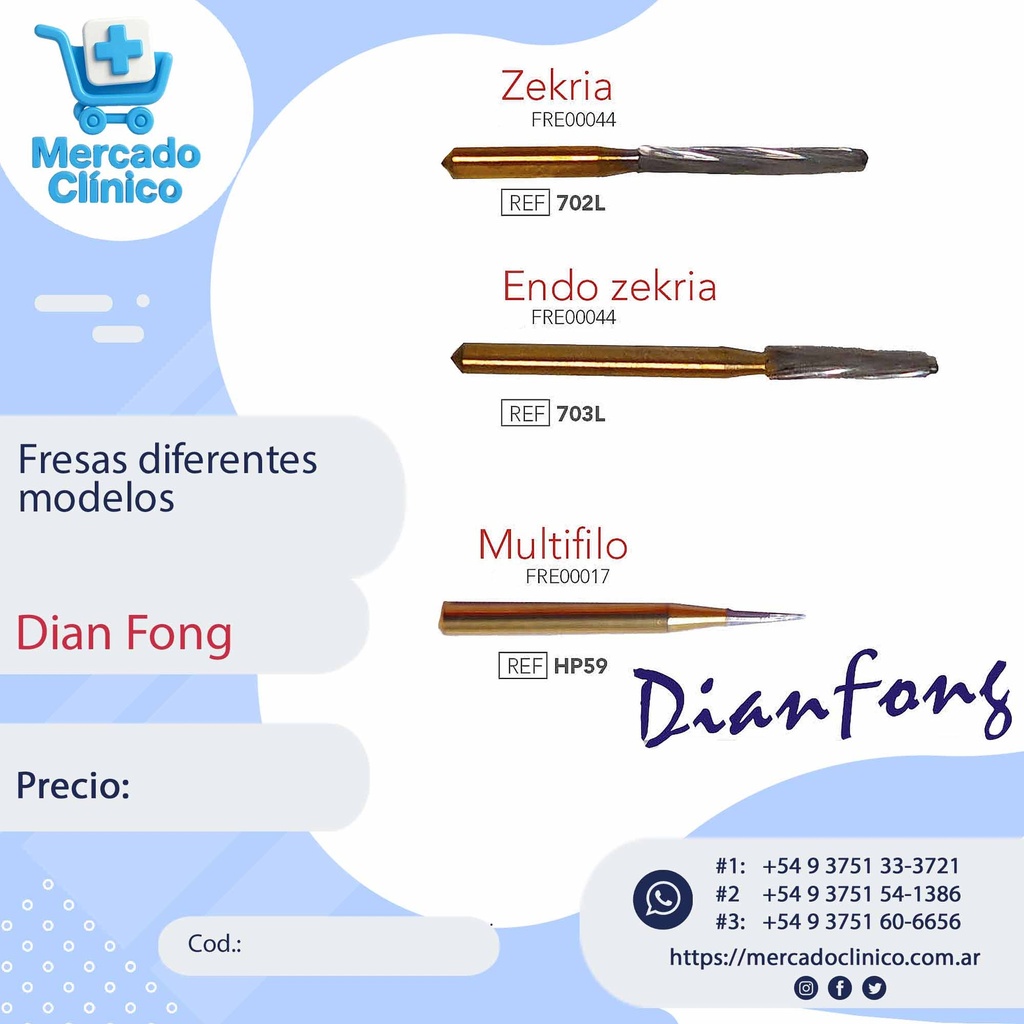 Fresas diferentes modelos - Dian Fong