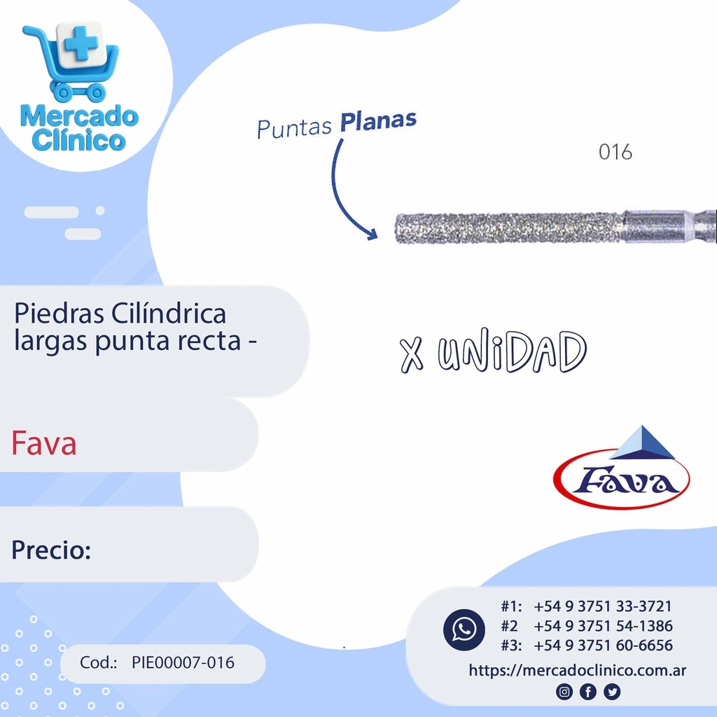 Piedras Cilíndrica Larga - punta recta - Fava