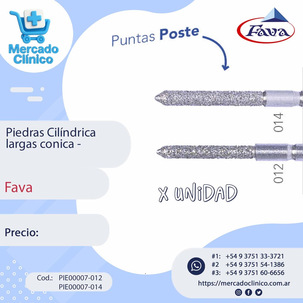 Piedras Cilíndrica largas - punta cónica - Fava
