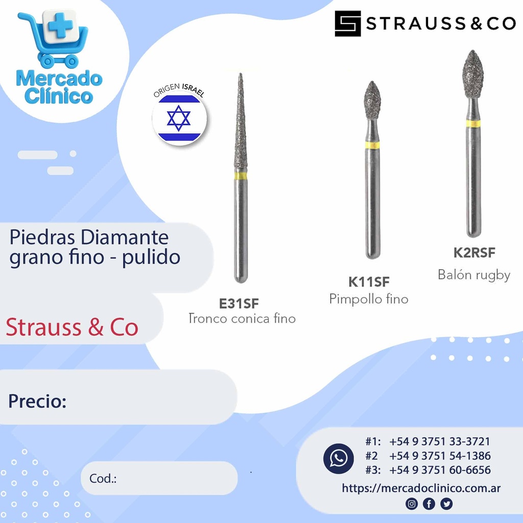 Piedra diamante grano fino - pulido - Strauss & Co