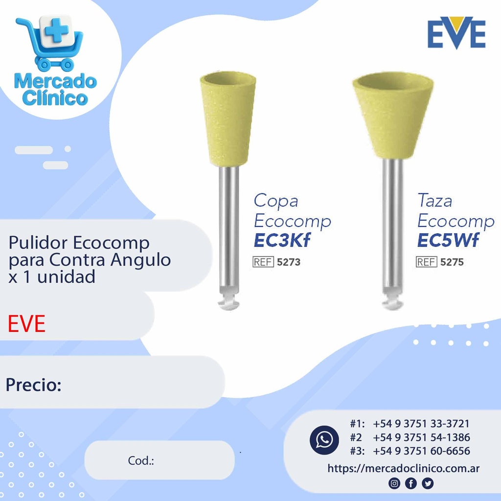 Pulidor Ecocomp   para Contra Angulo  x 1 unidad - EVE