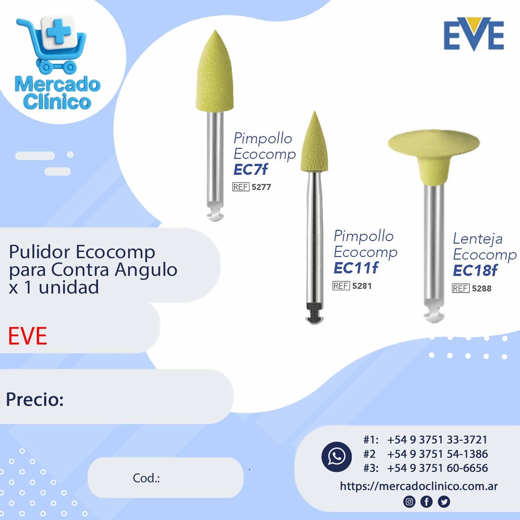 Pulidor Ecocomp   para Contra Angulo  x 1 unidad - EVE