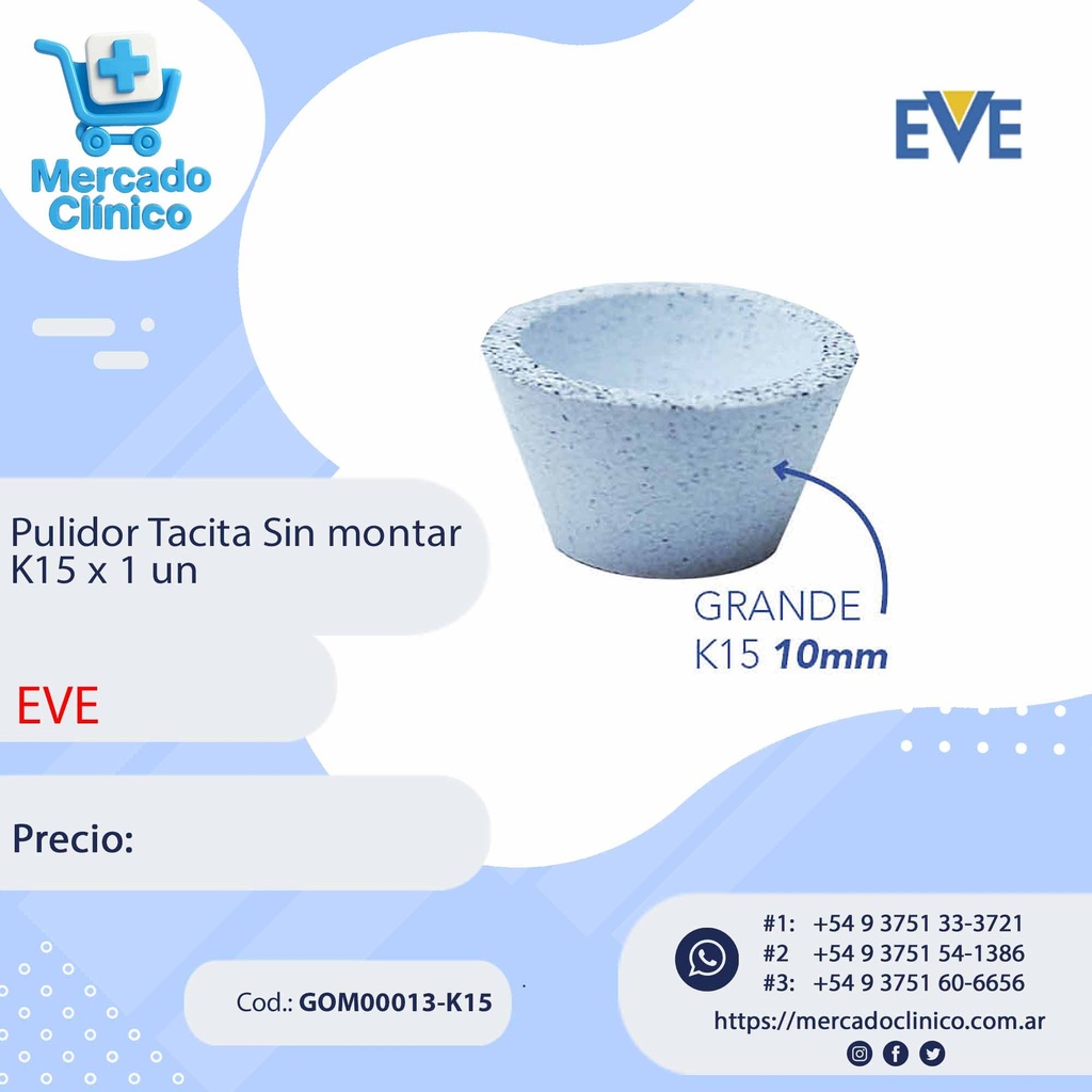 Pulidor Tacita Universal K15 Sin montar - x un - EVE