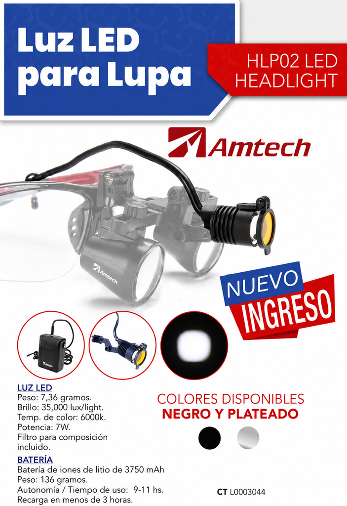 Lupa 3.5X armazon Resina Ajustable - Amtech