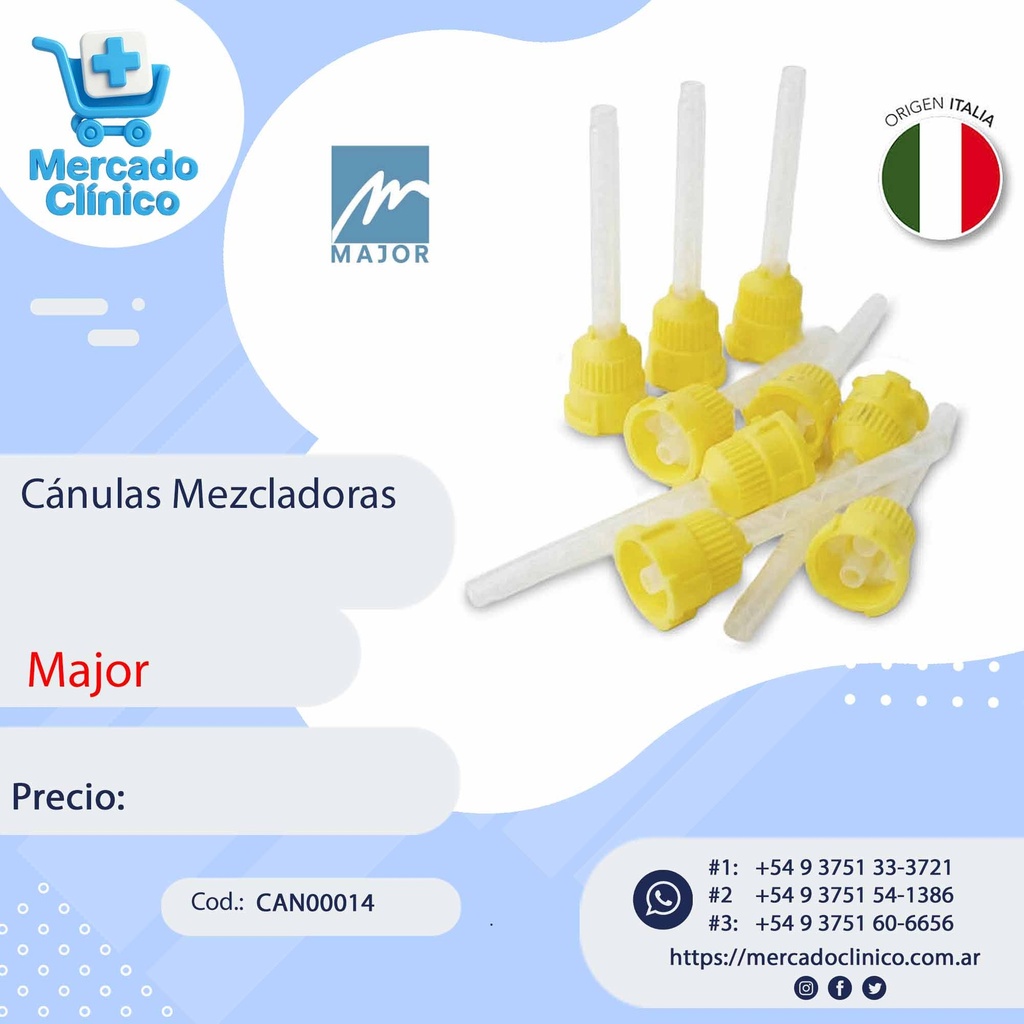 Puntas mezcladoras de silicona M (amarilla) - Major