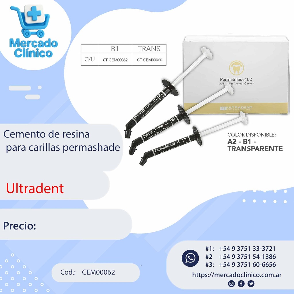 Cemento de resina   para carillas permashade - Ultradent