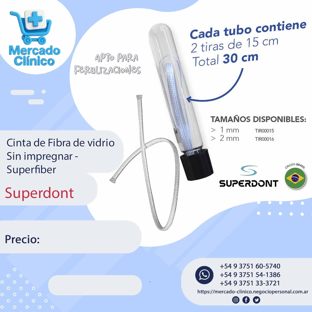 Cinta de Fibra de vidrio Sin impregnar -  Superfiber   - Superdont