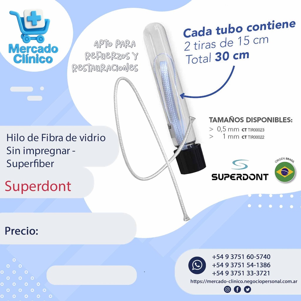 Hilo de Fibra de vidrio Sin impregnar -  Superfiber - Superdont