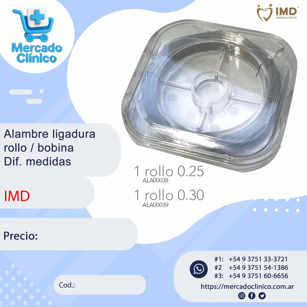 Alambre de ligadura rollo / bobina - IMD