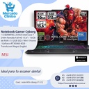 Notebook Gamer MSI Cyborg 15 B2RWFKG-259US Intel Core 7 240H Pantalla Full HD 15.6" / 16GB de RAM / 512GB SSD / Win11Home / GeForce RTX5060 8GB - Translucent Negro (Inglés)- MSI