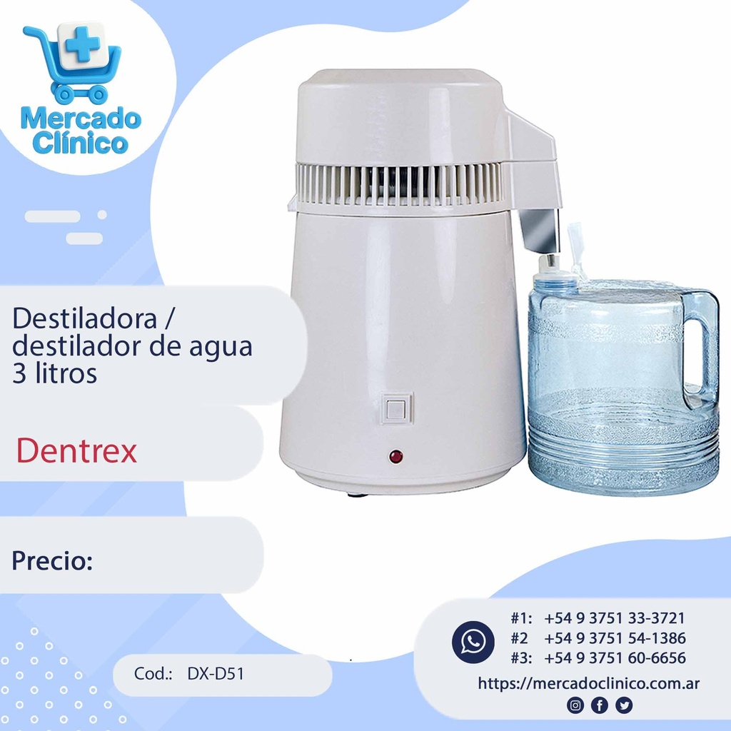 Destiladora / destilador de agua  - Dentrex