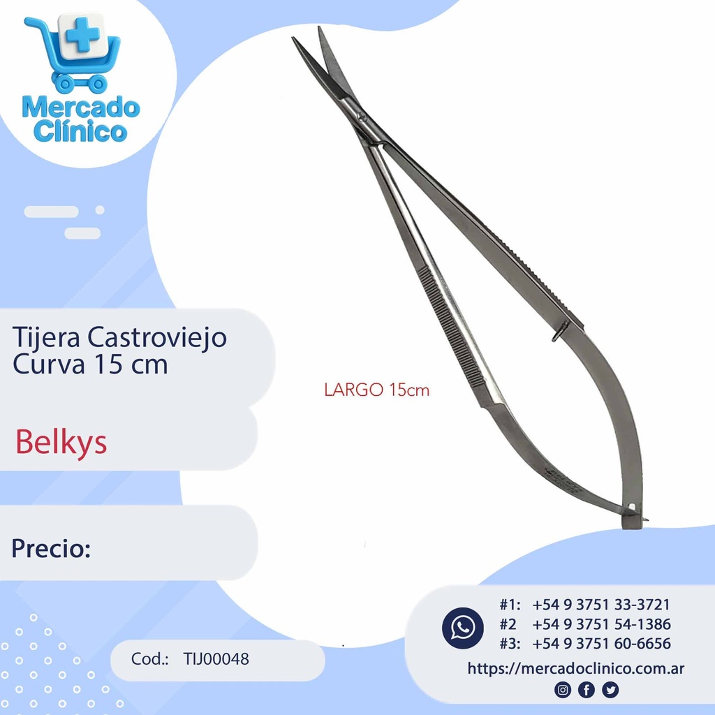 Tijera Castroviejo  curva - 15cm - Belkys