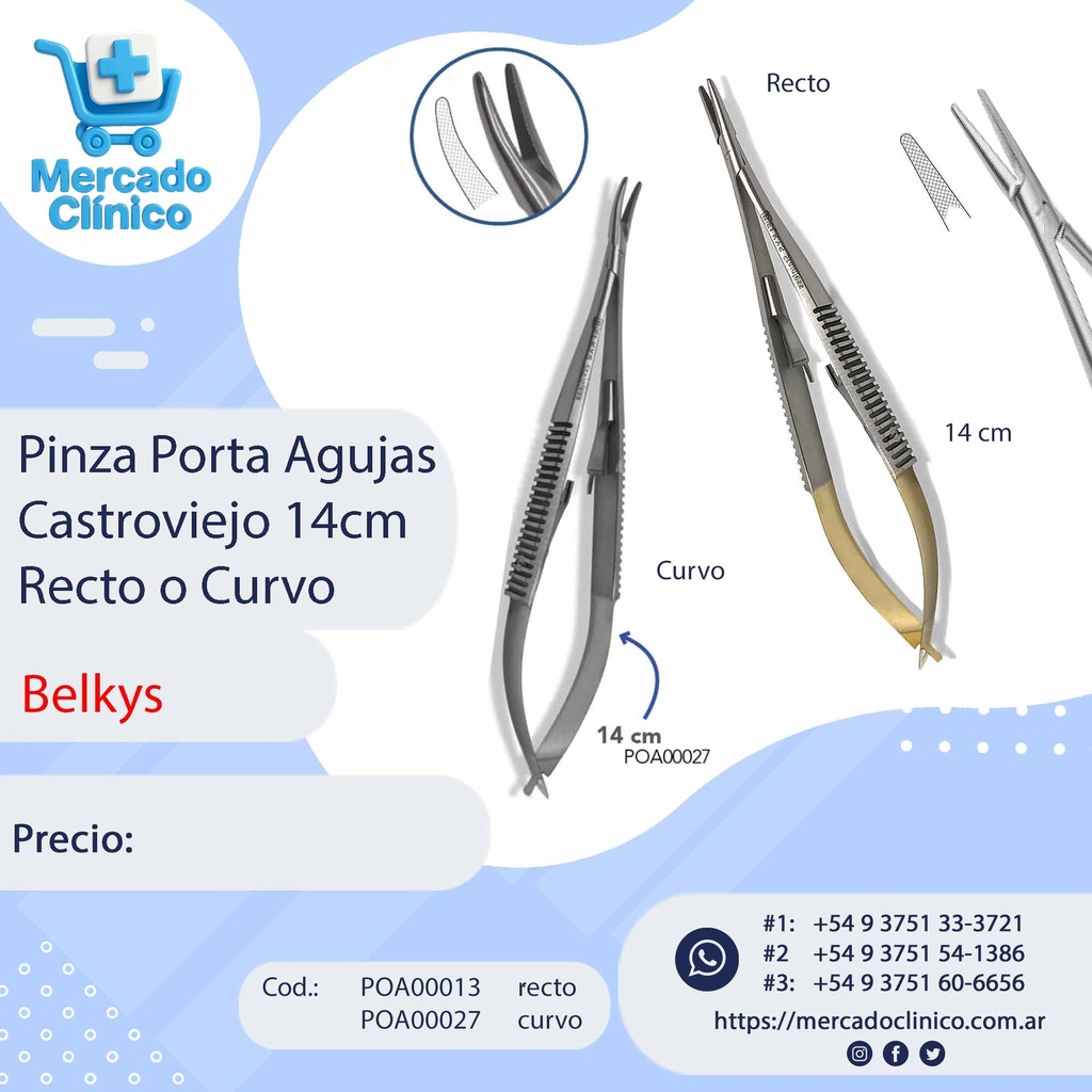 Porta Agujas Castroviejo 14 cm - Belkys