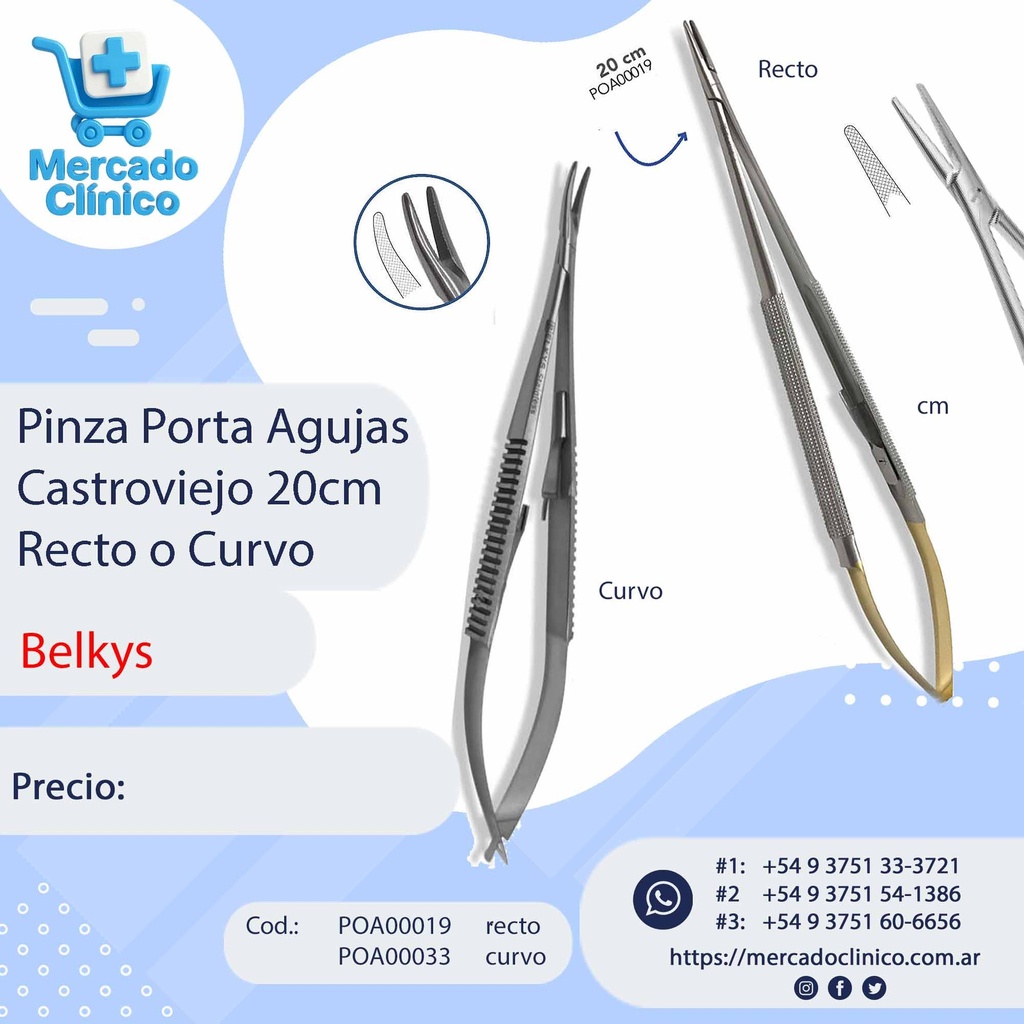 Porta Agujas Castroviejo 20 Cm - Belkys