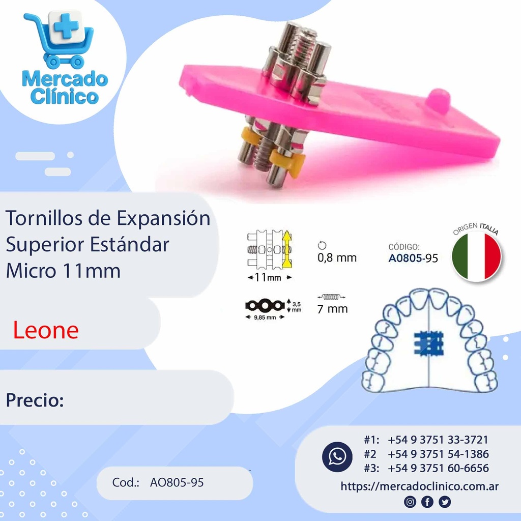 Tornillos expansor / disyuntor - Expansión  Superior Estándar  Micro 11mm - Leone
