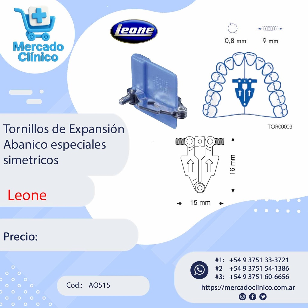 Tornillos expansor / disyuntor - Expansión  Abanico especiales  simetricos - Leone