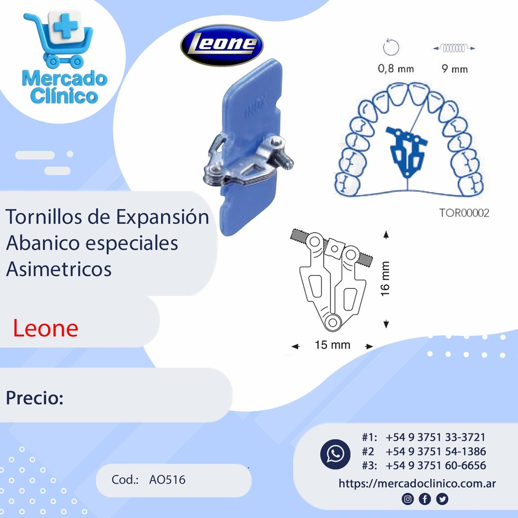 Tornillos expansor / disyuntor - Expansión  Abanico especiales  asimetricos - Leone