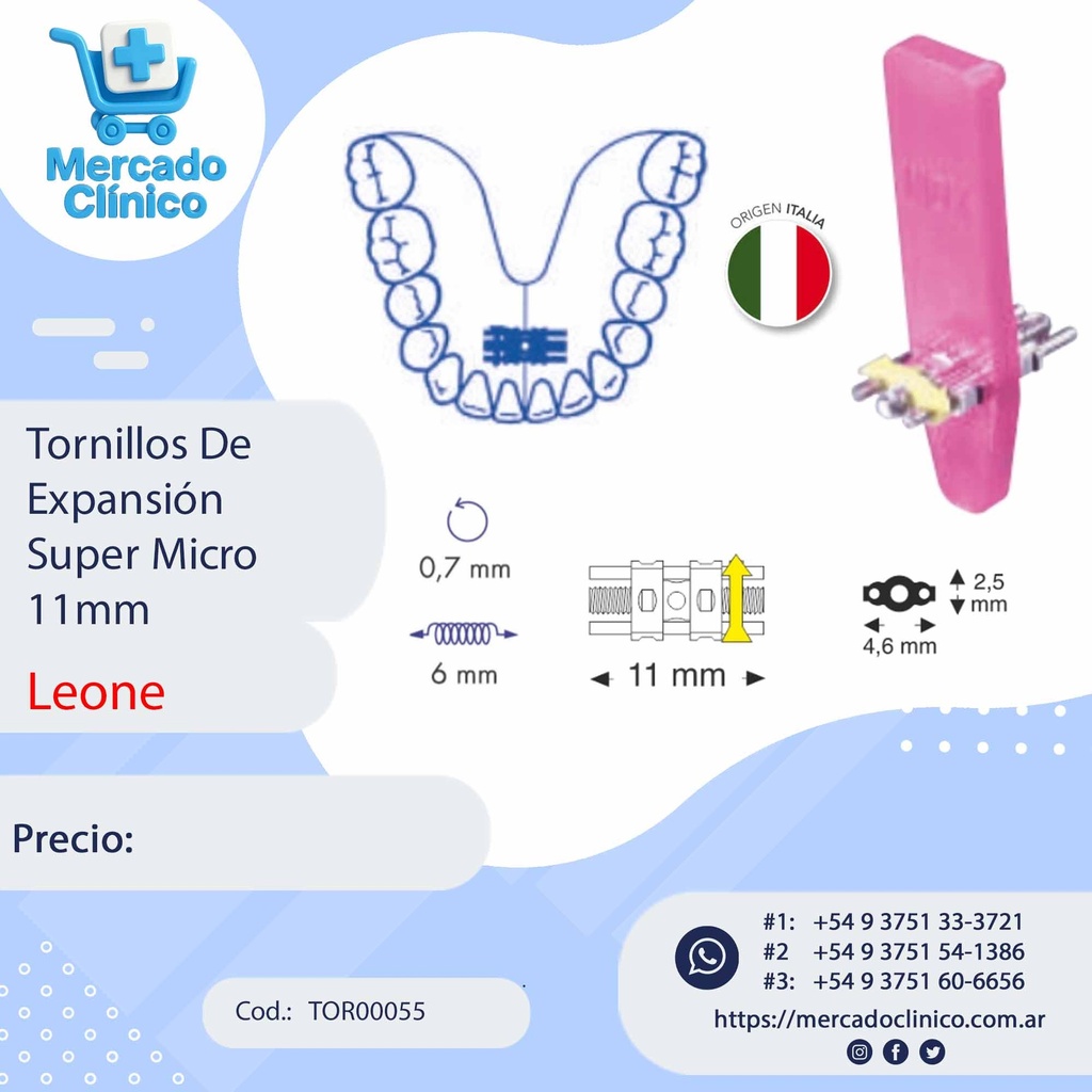 Tornillos De  Expansión  Super Micro 11mm - Leone
