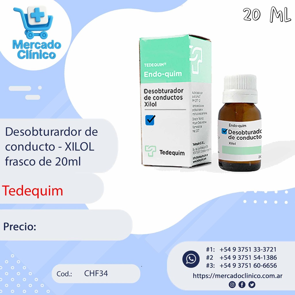 Desobturador de conductos Xilol x 20cc - TEDEQUIM