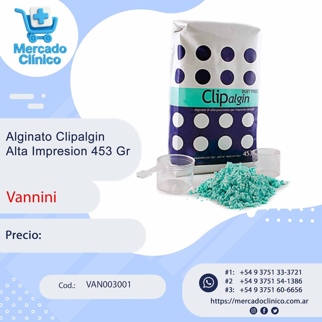 Alginato Clipalgin  x 453 gr.  - Vannini  
