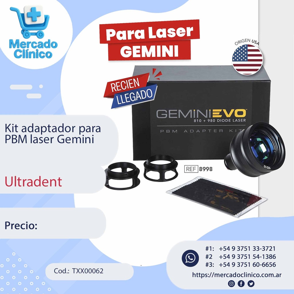 Kit adaptador para PBM laser Gemini - Ultradent