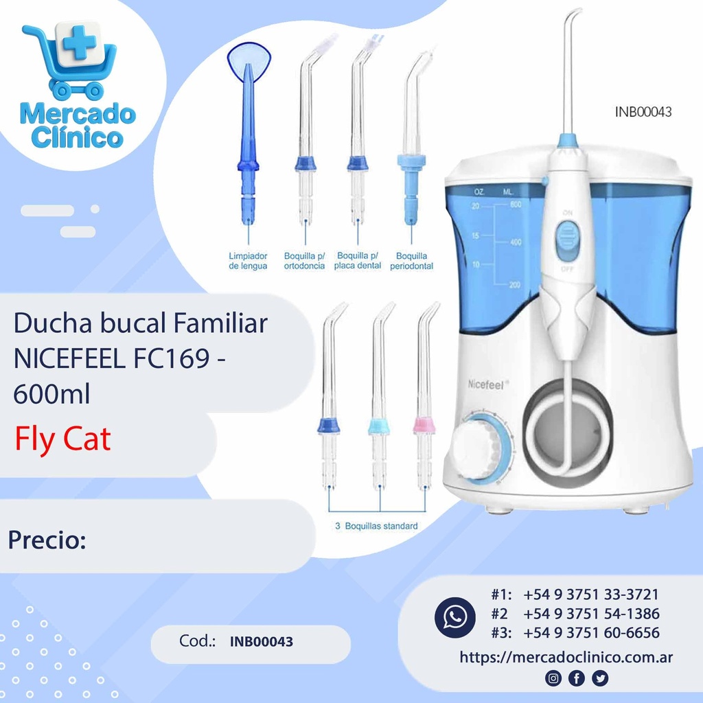Ducha bucal Familiar NICEFEEL FC169 - 600ml - Fly Cat
