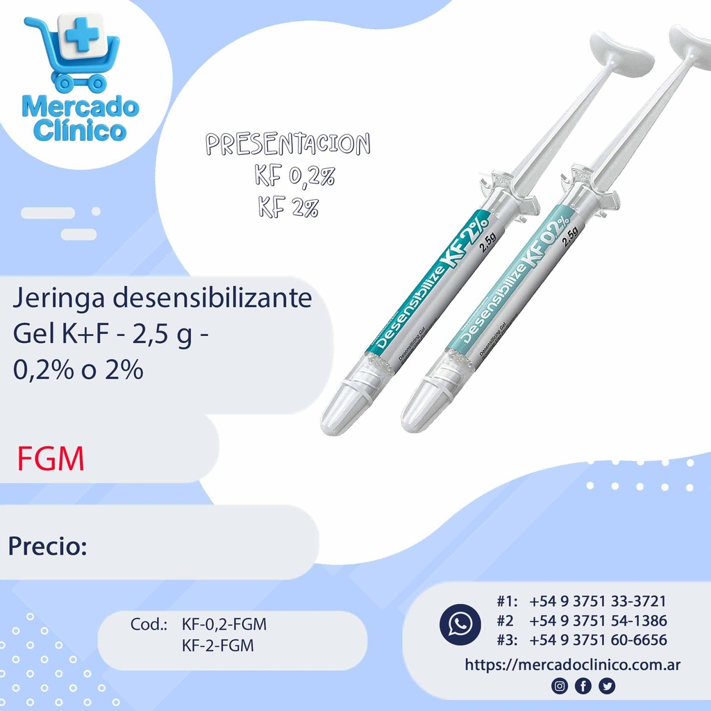 Jeringa desensibilizante Gel K+F - 2,5g - FGM