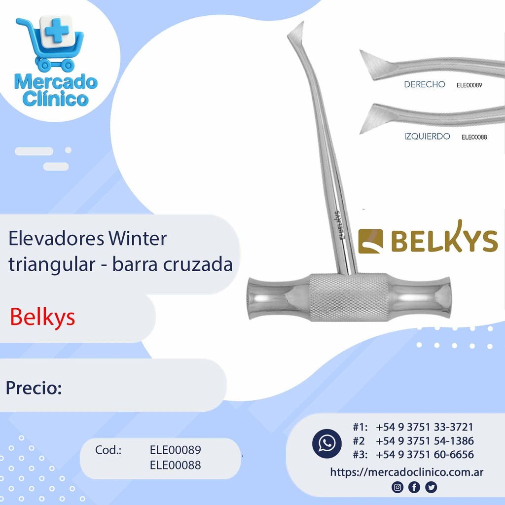 Elevadores Winter  triangular - barra cruzada - Belkys
