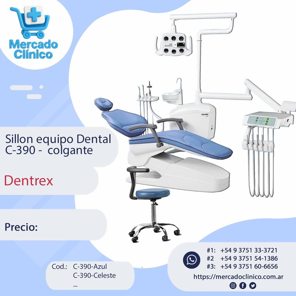 Sillon equipo Dental  C-390 - Sistema colgante - Dentrex