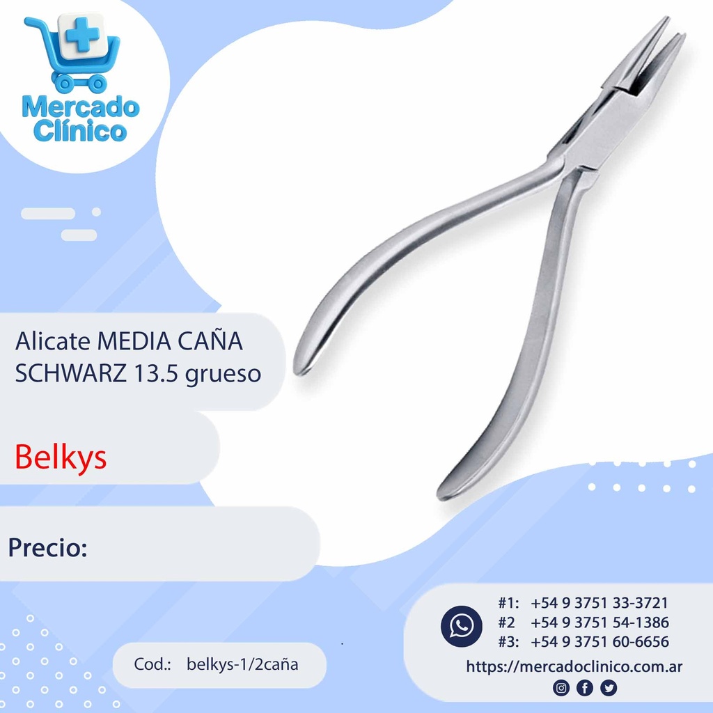 Alicate MEDIA CAÑA SCHWARZ 13.5 grueso - BELKYS