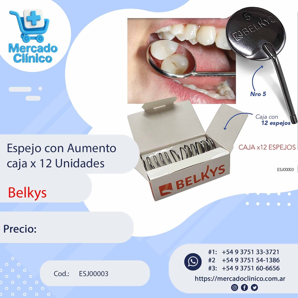 Espejos con aumento Caja x 12 unidades - Belkys