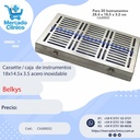 Cassette / caja  de instrumentos  18x14.5x 3.5 acero inoxidable - Belkys