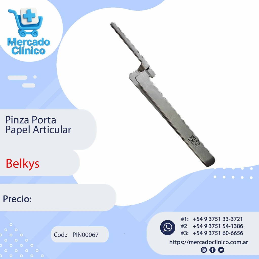 Pinza Porta  Papel Articular - Belkys