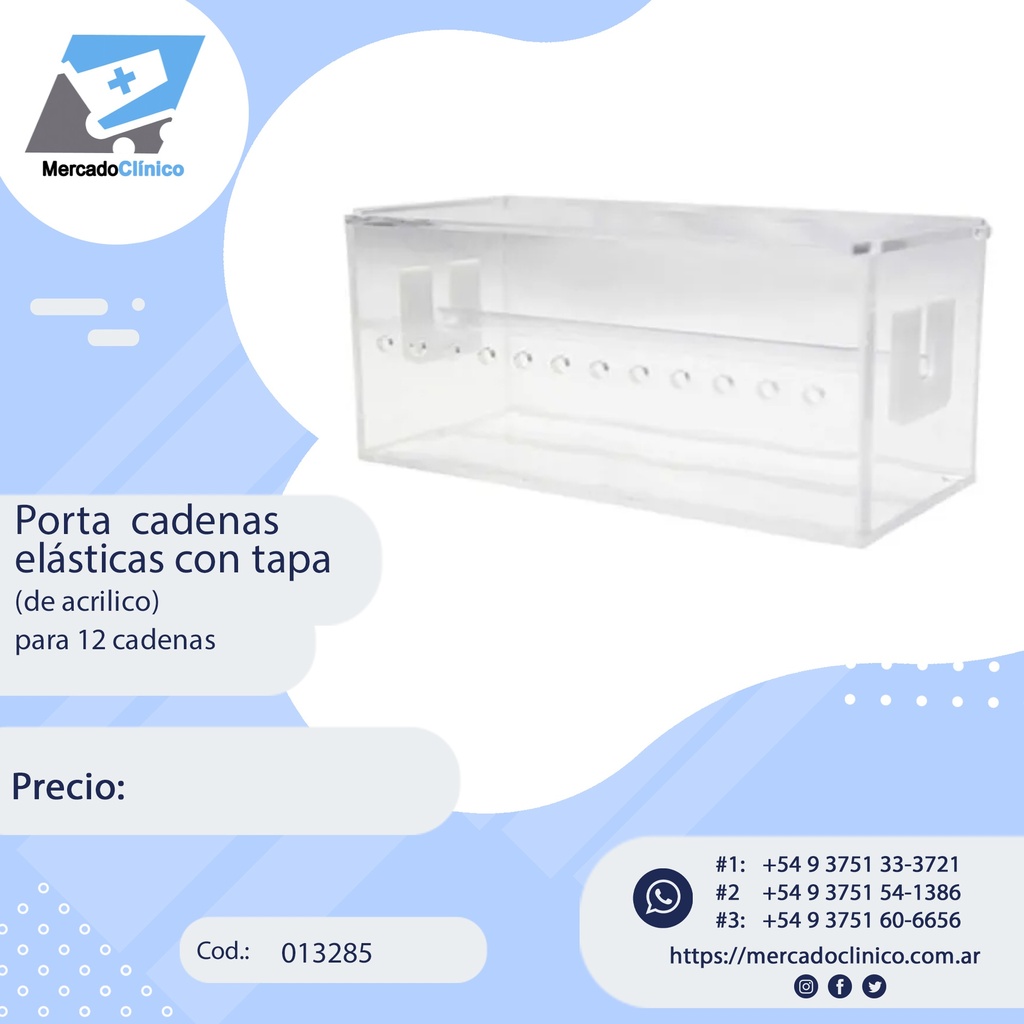 Organizador / Porta Cadenas elásticas con tapa (P-10)