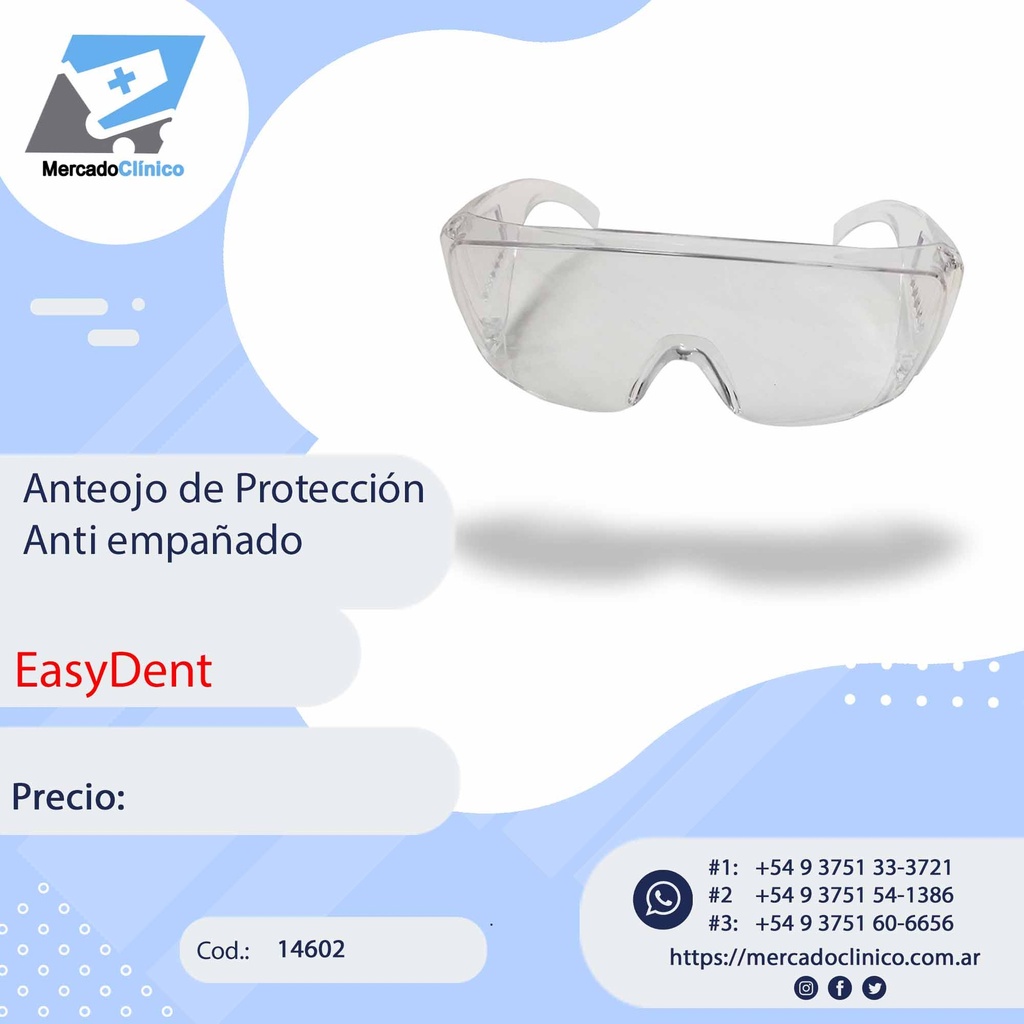 Anteojo de Protección anti - Empañado - Easydent