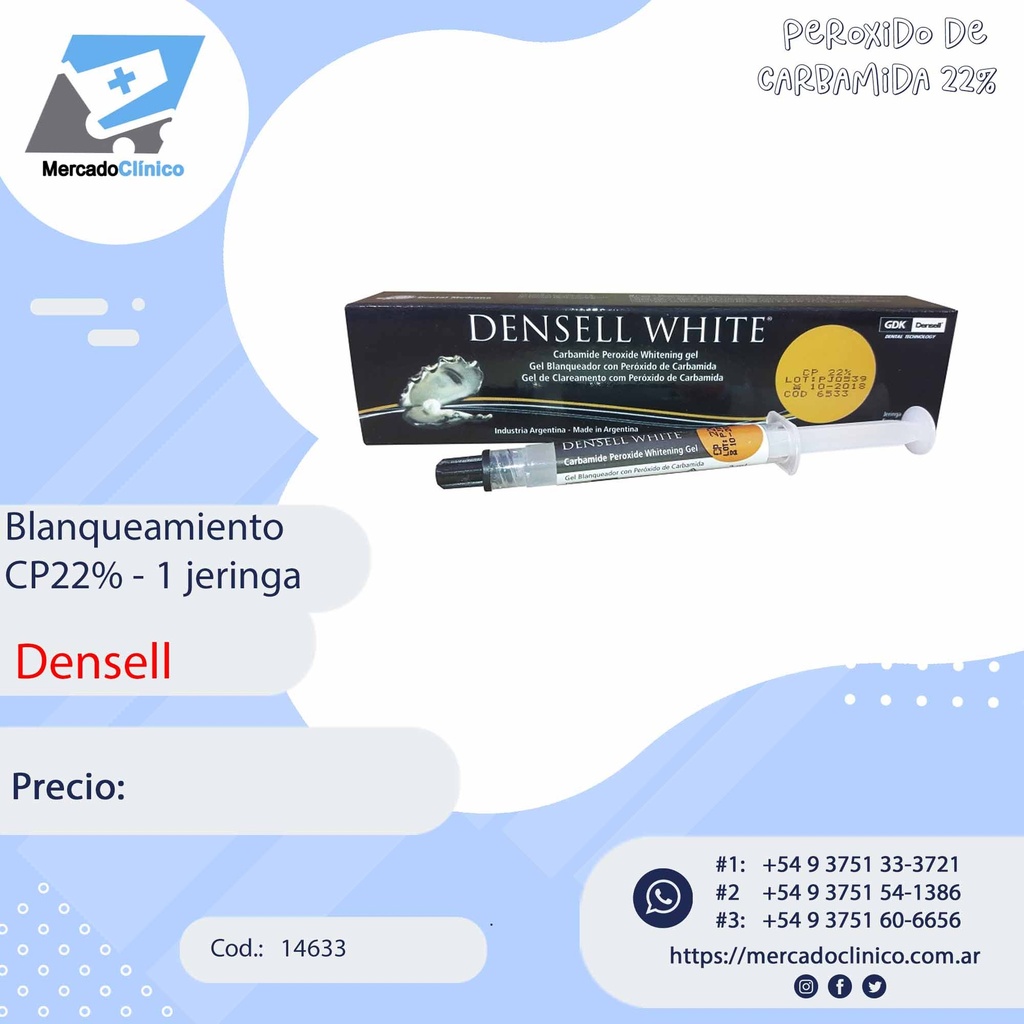 Blanqueamiento CP22% - 1 Jeringa - Densell
